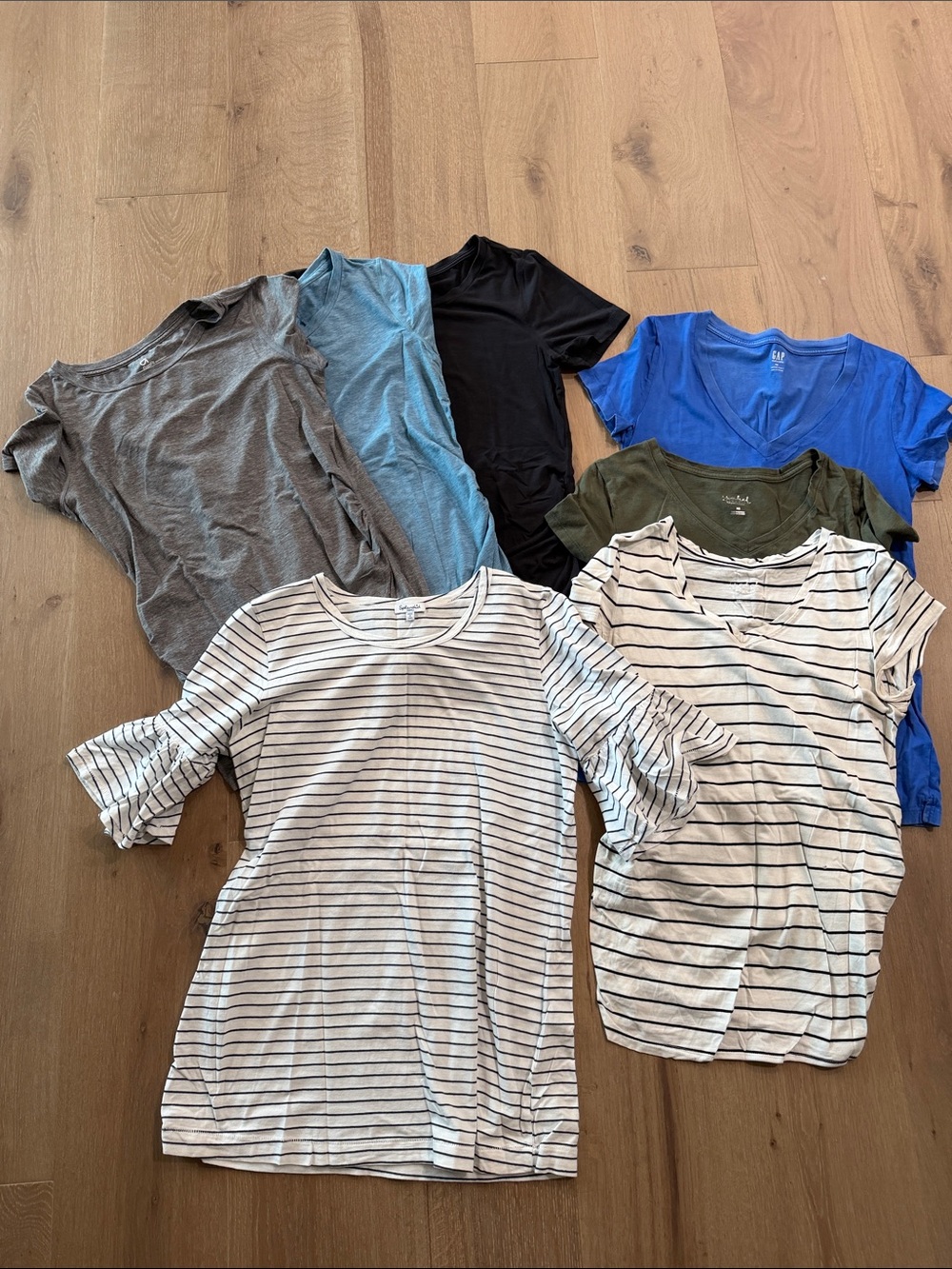 Maternity GAP Women's Mixed Short Sleeve Tees - Blue, Black, Gray, Olive,